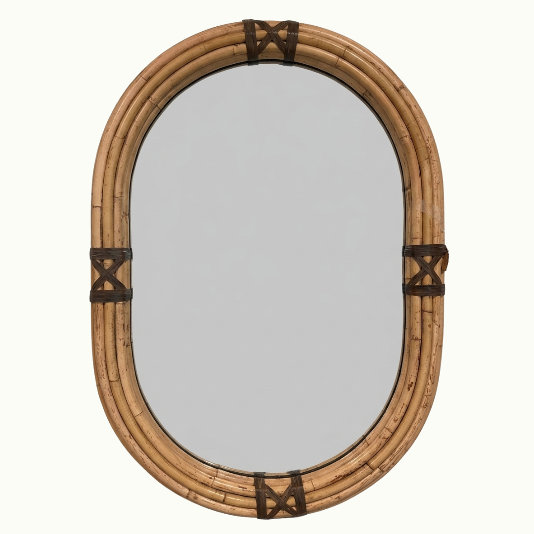 Oval Rattan Mirror