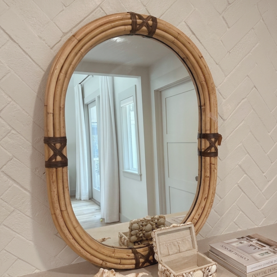 Oval Rattan Mirror