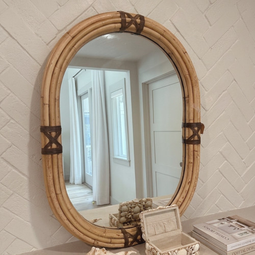 Oval Rattan Mirror