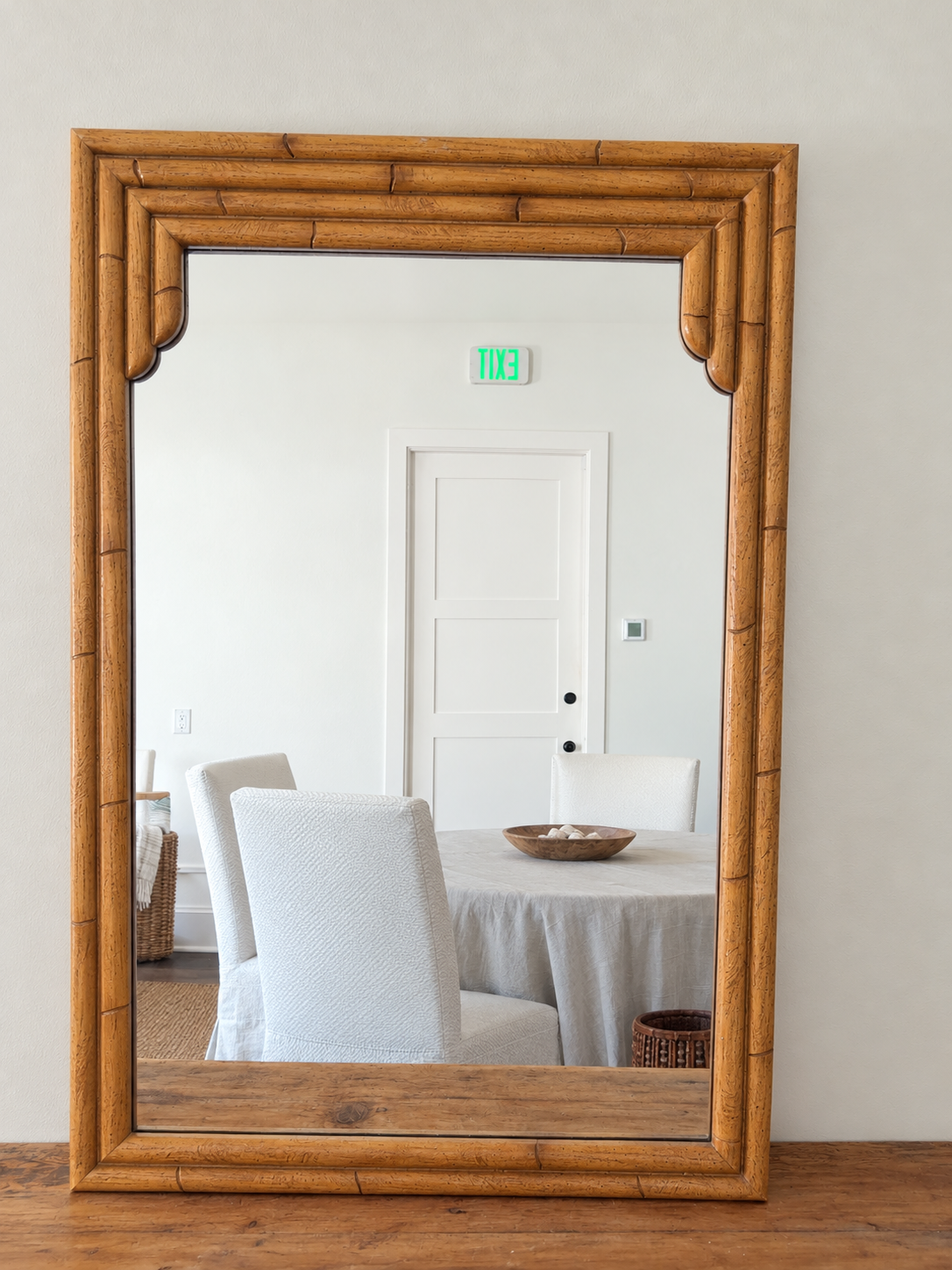 Vintage bamboo mirror