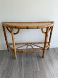 Vintage rattan demilune
