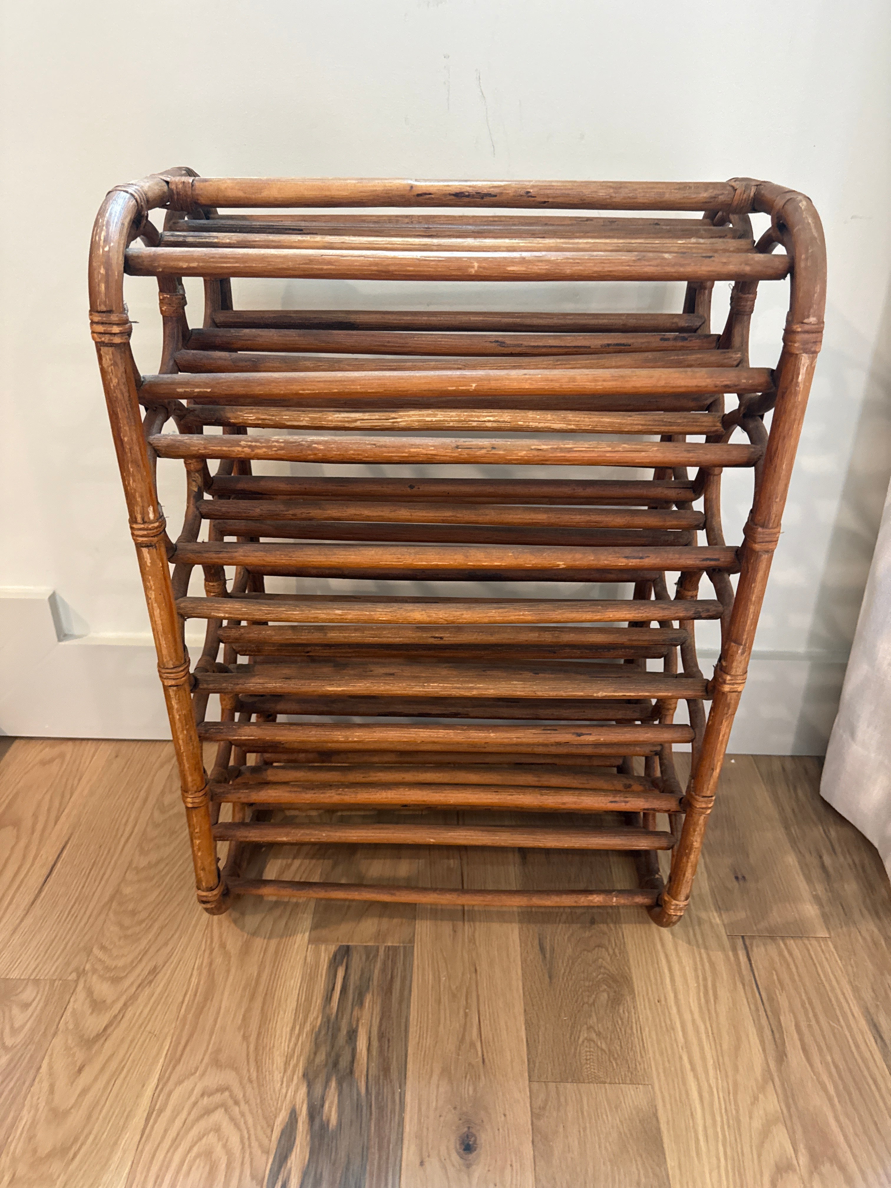Vintage bamboo wine rack