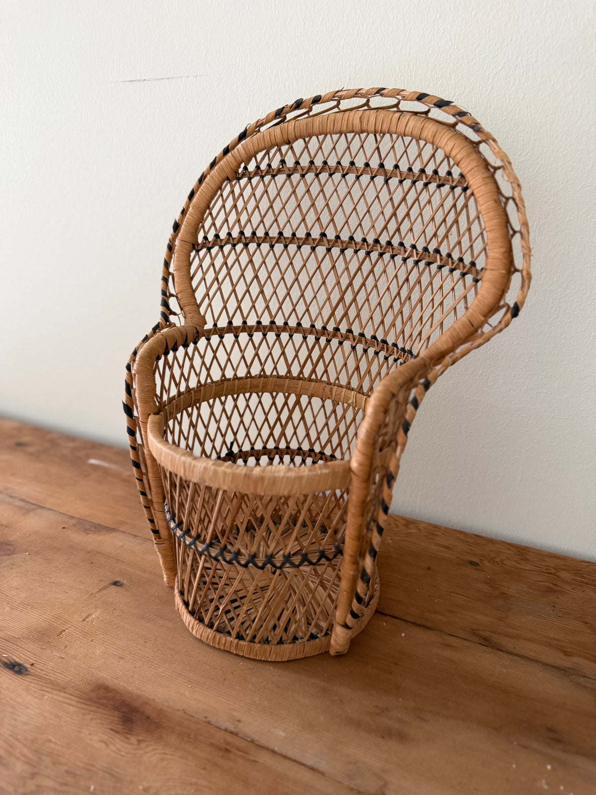 Mini bamboo peacock plant stand/ doll seat