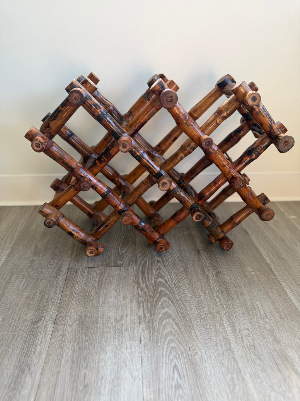 Vintage bamboo wine rack