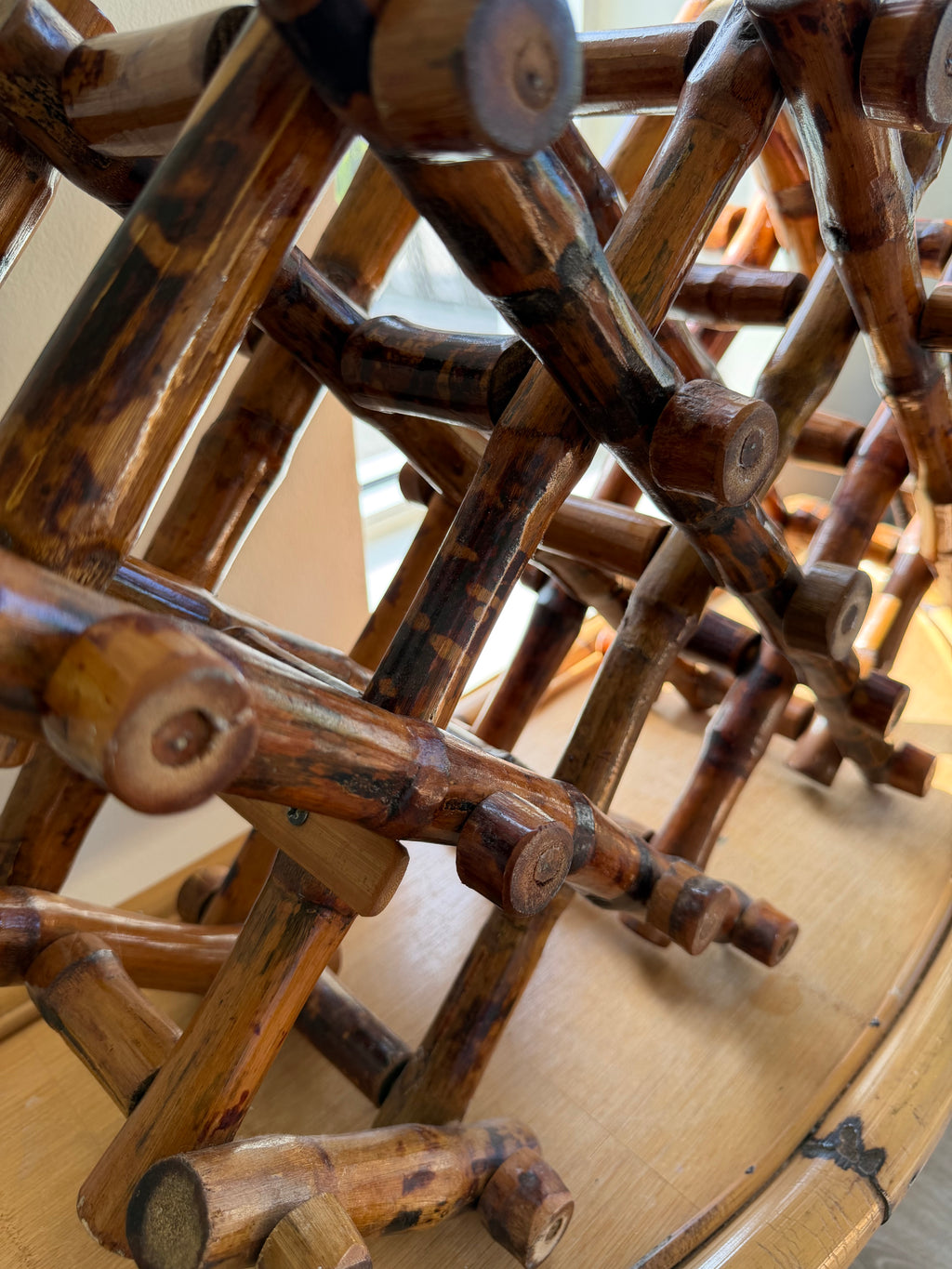 Vintage bamboo wine rack