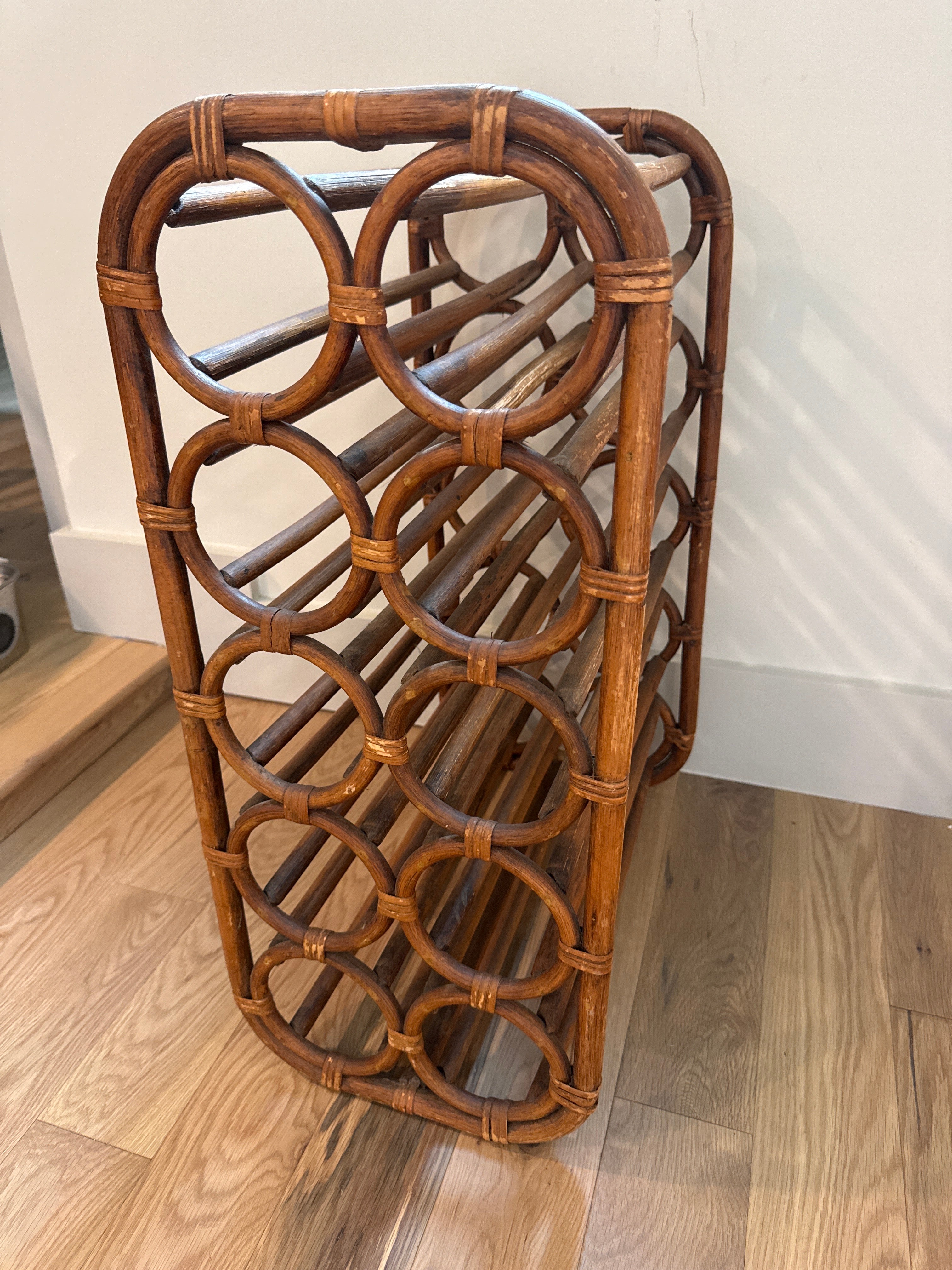 Vintage bamboo wine rack